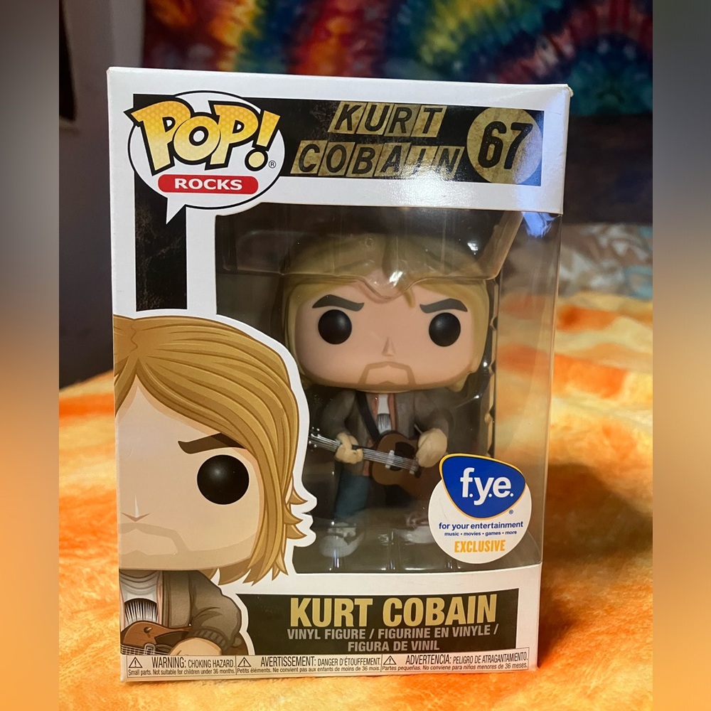 Nirvana Funko Pop! Kurt Cobain FYE MTV Unplugged Pop Figure #67 RARE NEW